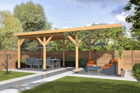 Überdachung Zoutelande Red Class Wood 750 x 330 cm (Bausatz)