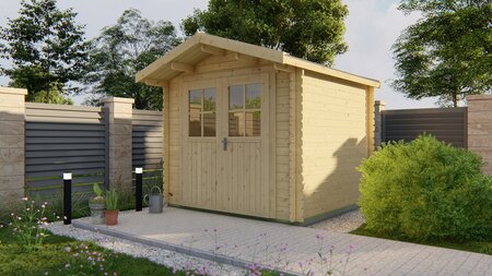 Gartenhaus Gitte 260 x 260 x 241 cm + Vordach 70 cm