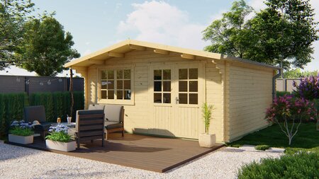  Gartenhaus Hendrick 500 x 500 cm mit Vordach