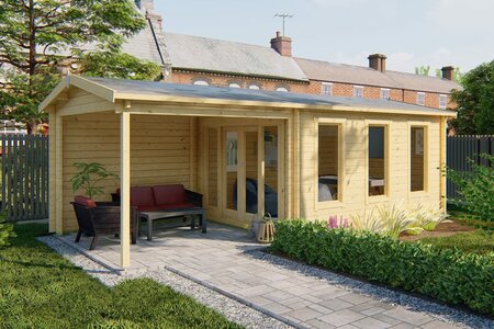 Gartenhaus Skeg mit Uberdachung 720 x 340 x 243 cm
