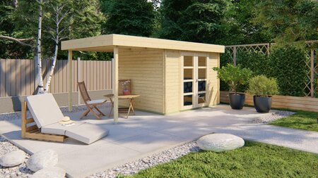 Blockhütte – Gartenhaus Extramodern