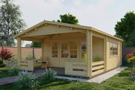 Gartenhaus Nottingham mit Vordach 540 x 663 cm