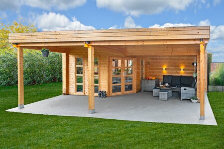 Gartenhaus Oletha 785 x 510 x 257 cm - Große Veranda