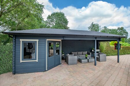 Gartenhaus Bertil 300 + 490 x 300 cm - Mit Uberdachung