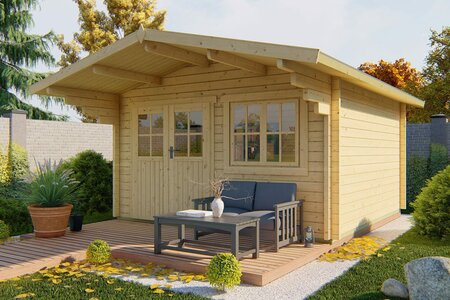 Gartenhaus Stian 400 x 400 x 250 cm + Luifel 140 cm