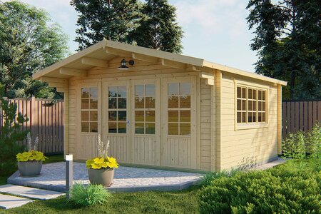 Gartenhaus Blackpool 440 x 340 x 259 cm mit Vordach