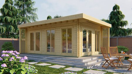 Gartenhaus Hildegard 570+80 x 380+80 x 250 cm