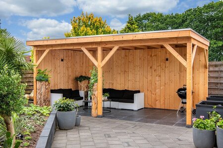 Überdachung Zoutelande Red Class Wood 600 x 333 cm - DIY Flachdach