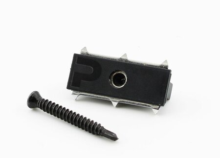 PuraFix Terrassendielenclip Edelstahl Schwarz für verdeckte Befestigung 100 Stück